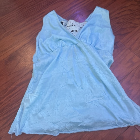 Arden B Tops - Arden B Light Blue Dress with Crochet Detail